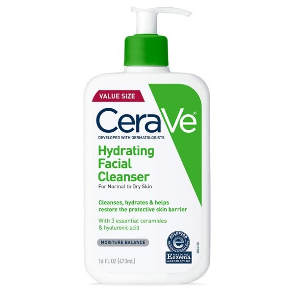 CeraVe Hydrating Facial Cleanser, for dry skin
